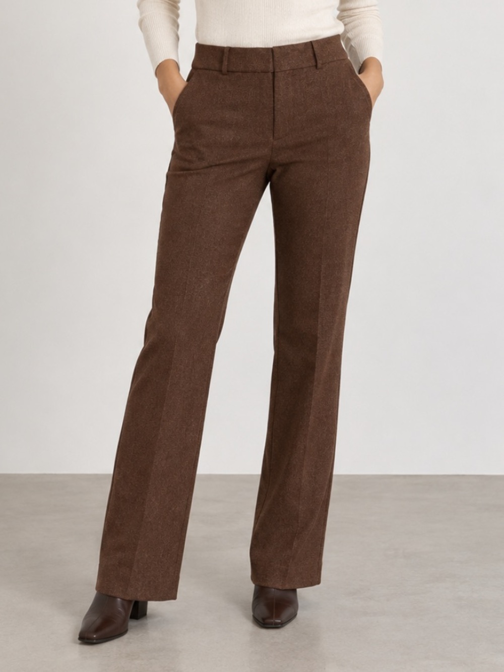 Ann Taylor LOFT Marisa Mid-Rise Bootcut Trouser Pant Preppy Career Brown 0